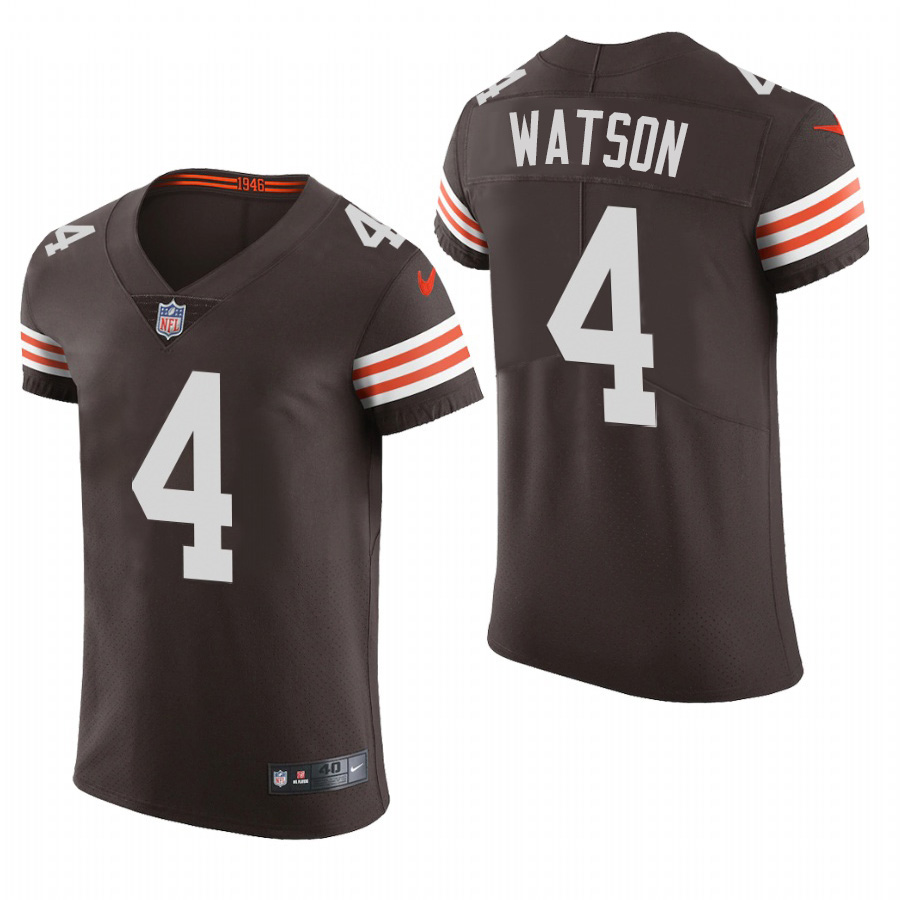 Cleveland Browns #4 Deshaun Watson Men's Brwon Team Color Men's Stitched 2020 Vapor Untouchable Elite Jersey
