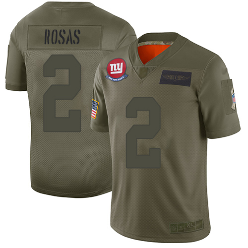 New York Giants #2 Aldrick Rosas Camo Youth Stitched Limited 2019 Salute to Service Jersey Youth