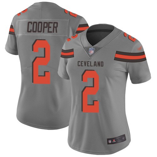 Browns #2 Amari Cooper Gray Women's Stitched Limited Inverted Legend Jersey