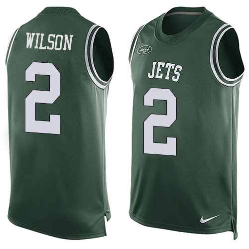 Jets #2 Zach Wilson Green Team Color Men's Stitched Limited Tank Top Jersey