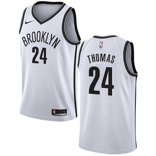 Nets #24 Cam Thomas White Swingman Association Edition Jersey