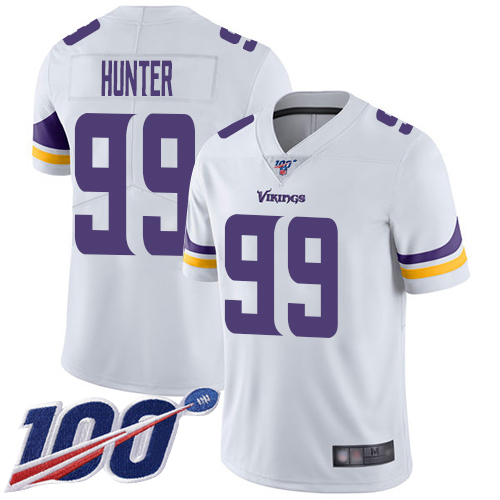 Vikings #99 Danielle Hunter White Men's Stitched 100th Season Vapor Limited Jersey