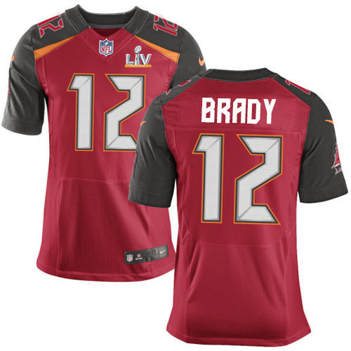 Buccaneers #12 Tom Brady Red Team Color Men's Super Bowl LV Bound Stitched Vapor Untouchable Elite Jersey