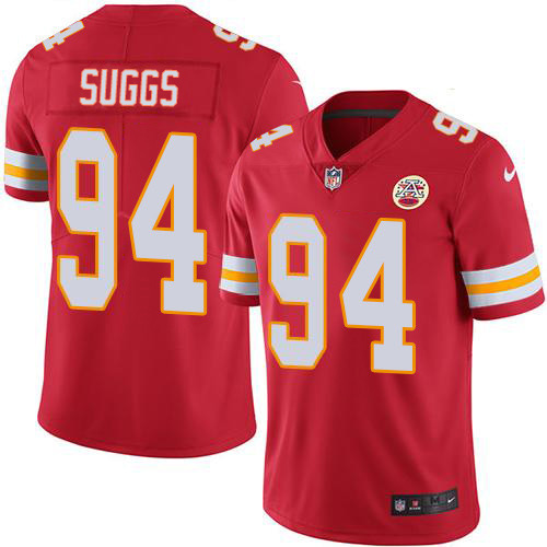 Kansas City Chiefs #94 Terrell Suggs Red Team Color Men's Stitched Vapor Untouchable Limited Jersey Men's