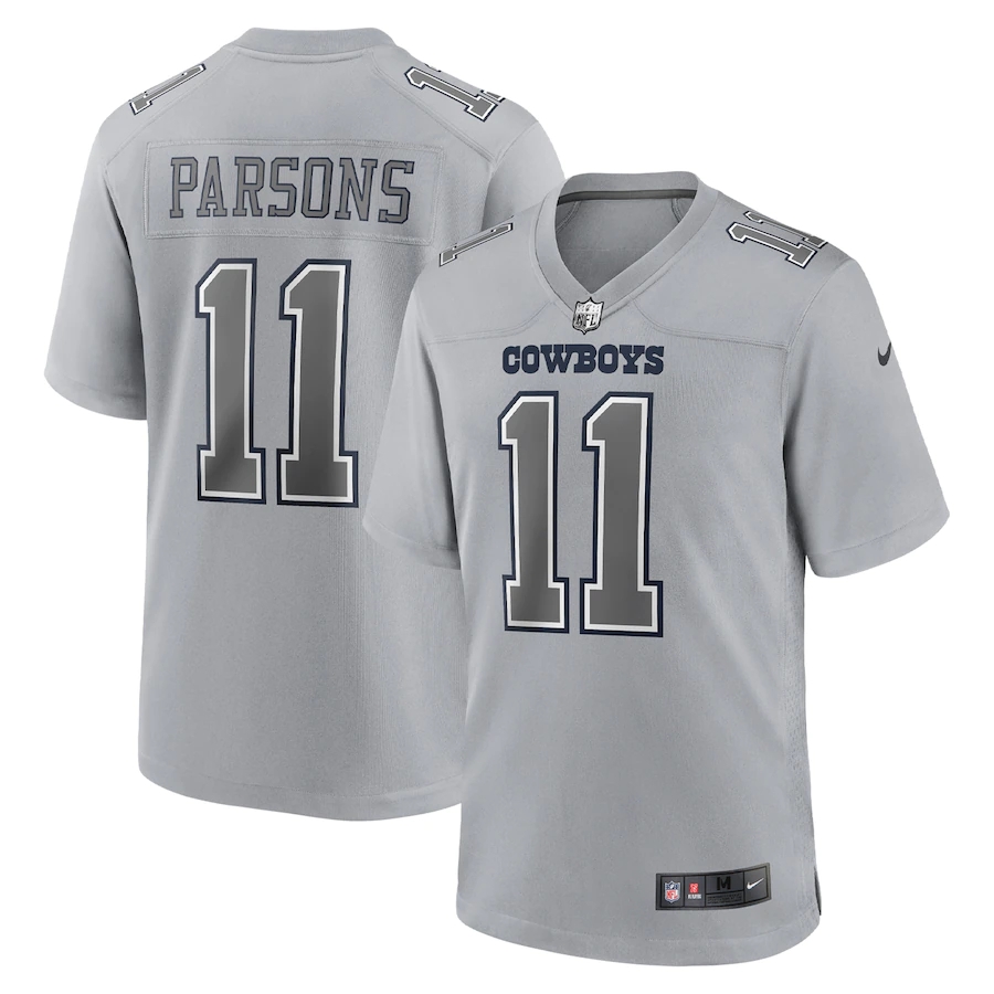 Dallas Cowboys #11 Micah Parsons Men's Gray Atmosphere Fashion Game Jersey
