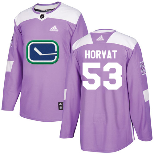 Adidas Vancouver Canucks #53 Bo Horvat Purple Authentic Fights Cancer Stitched Jersey Men's