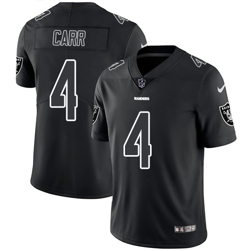 Raiders #4 Derek Carr Black Men's Stitched Limited Rush Impact Jersey