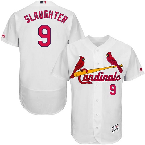 St.Louis Cardinals #9 Enos Slaughter White Flexbase Authentic Collection Stitched Jersey Men's