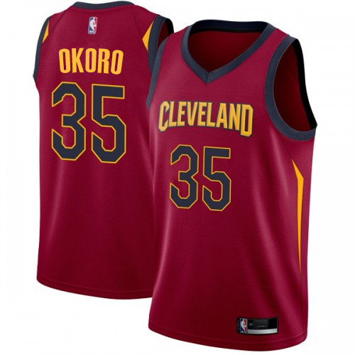 Cleveland Cavaliers #35 Isaac Okoro Red Swingman Icon Edition Jersey Mens