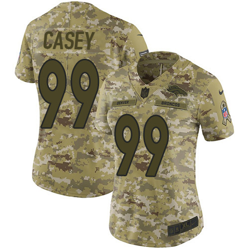 Denver Broncos #99 Jurrell Casey Camo Women's Stitched Limited 2018 Salute To Service Jersey Womens