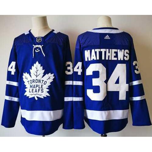 Adidas Maple Toronto Maple Leafs #34 Auston Matthews Blue Home Authentic Stitched Jersey Men's