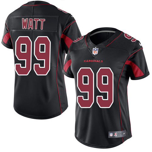Cardinals #99 J.J. Watt Black Women's Stitched Limited Rush Jersey
