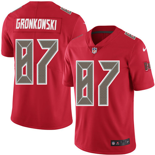 Buccaneers #87 Rob Gronkowski Red Men's Stitched Limited Rush Jersey