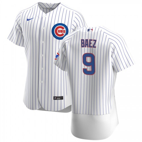 Chicago Chicago Cubs #9 Javier Baez Men's White Home 2020 Authentic Player Jersey Men's