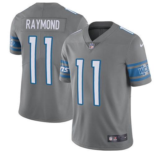 Lions #11 Kalif Raymond Gray Youth Stitched Limited Rush Jersey