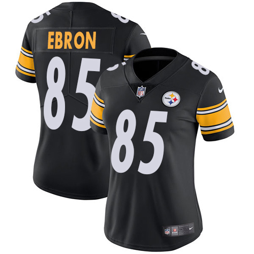 Pittsburgh Steelers #85 Eric Ebron Black Team Color Women's Stitched Vapor Untouchable Limited Jersey Womens