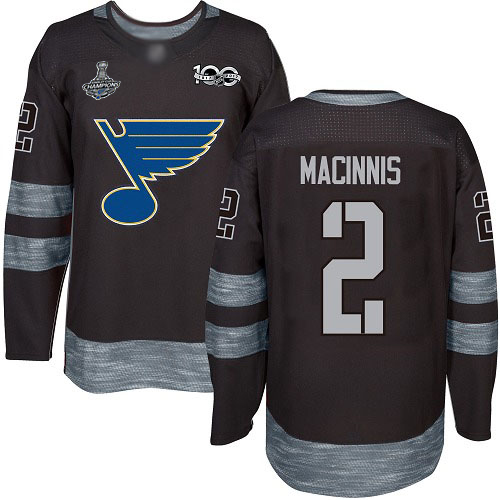 Adidas St. Louis Blues #2 Al MacInnis Black 1917-2017 100th Anniversary Stanley Cup Champions Stitched Jersey Men's