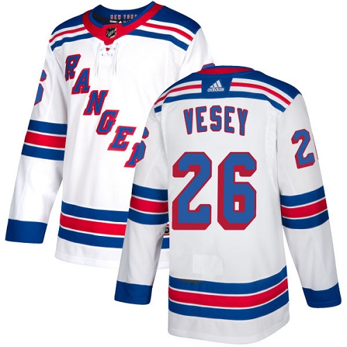 Adidas New York Rangers #26 Jimmy Vesey White Road Authentic Stitched Jersey Men's
