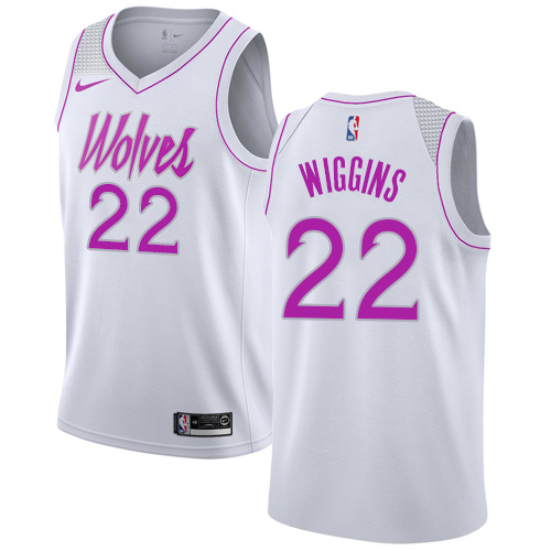 Minnesota Timberwolves #22 Andrew Wiggins White Swingman Earned Edition Jersey Mens