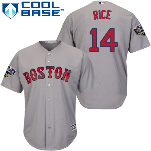 Boston Red Sox #14 Jim Rice Grey Cool Base 2018 World Series Stitched Youth Jersey Youth