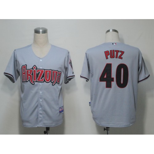 Arizona Diamondbacks #40 J.J Putz Grey Cool Base Stitched Jersey Men's