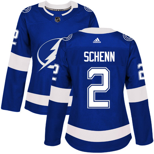 Adidas Tampa Bay Lightning #2 Luke Schenn Blue Home Authentic Women's Stitched Jersey Womens