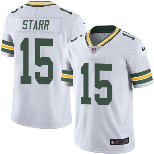 Packers #15 Bart Starr White Men's Stitched Vapor Untouchable Limited Jersey