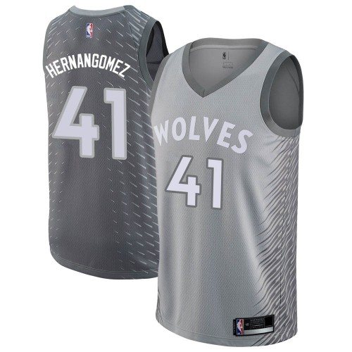 Minnesota Timberwolves #41 Juan Hernangomez Silver Swingman City Edition Jersey Mens