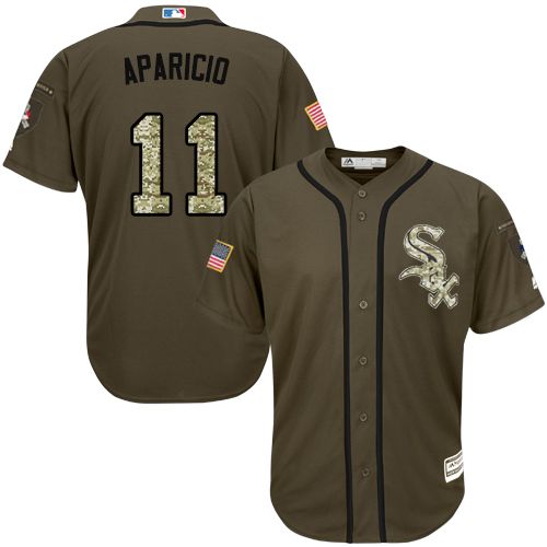 Chicago White Sox #11 Luis Aparicio Green Salute to Service Stitched Youth Jersey Youth