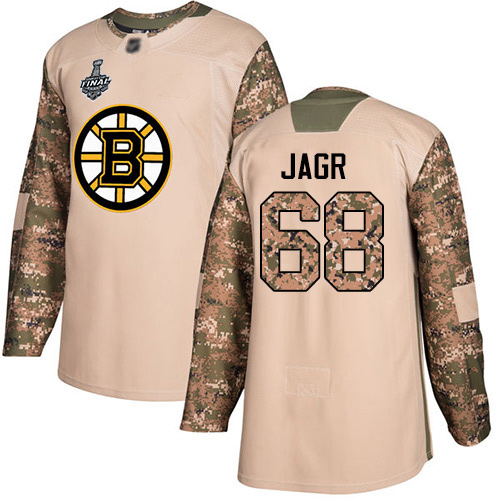 Adidas Boston Bruins #68 Jaromir Jagr Camo Authentic 2017 Veterans Day Stanley Cup Final Bound Stitched Jersey Men's