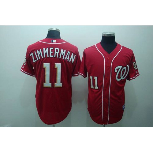 Washington Nationals #11 Ryan Zimmerman Red Stitched Jersey Men's