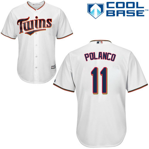 Minnesota Twins #11 Jorge Polanco White Cool Base Stitched Youth Jersey Youth
