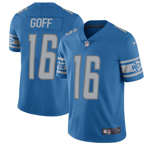 Detroit Lions #16 Jared Goff Blue Team Color Men's Stitched Vapor Untouchable Limited Jersey