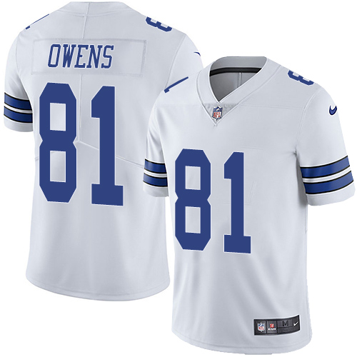 Dallas Cowboys #81 Terrell Owens White Men's Stitched Vapor Untouchable Limited Jersey Men's