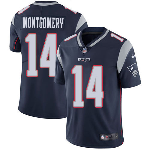 Patriots #14 Ty Montgomery Navy Blue Team Color Youth Stitched Vapor Untouchable Limited Jersey