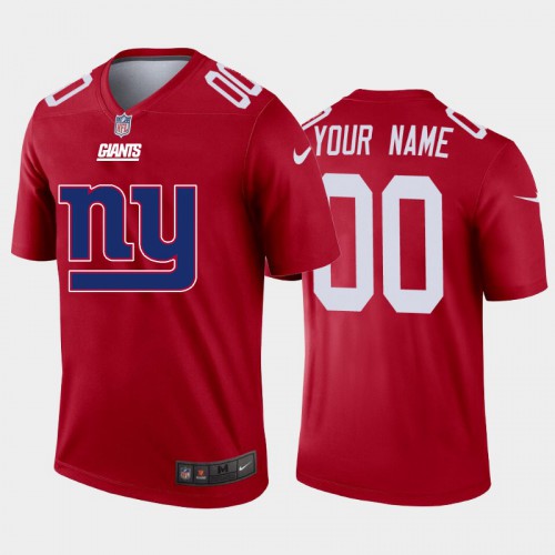 New York Giants Custom Red Men's Big Team Logo Vapor Limited Jersey