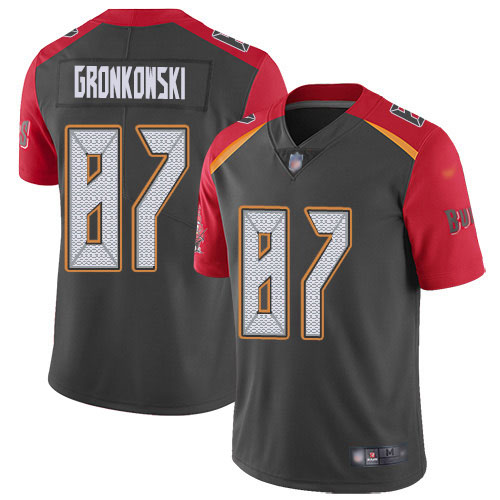 Buccaneers #87 Rob Gronkowski Gray Men's Stitched Limited Inverted Legend Jersey