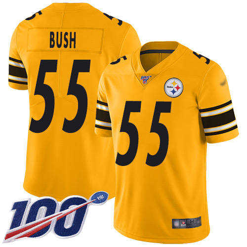 Pittsburgh Steelers #55 Devin Bush Gold Youth Stitched Limited Inverted Legend 100th Season Jersey Youth