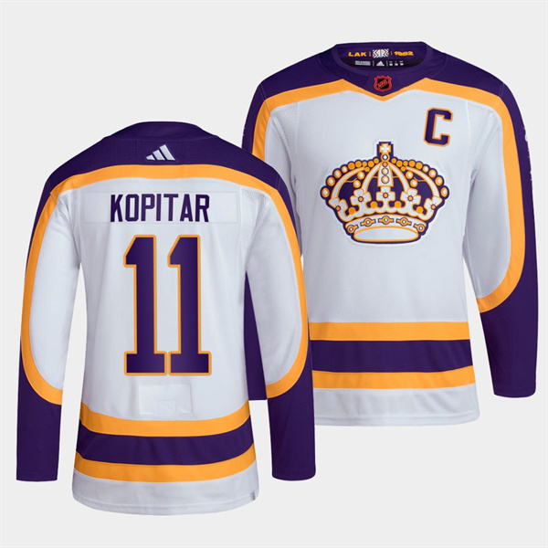 Los Angeles Kings #11 Anze Kopitar Men's Adidas Reverse Retro 2.0 Authentic Player Jersey - White