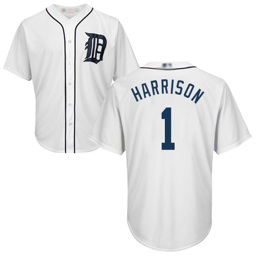 Detroit Tigers #1 Josh Harrison White New Cool Base Stitched Jersey Men's
