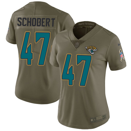 Jacksonville Jaguars #47 Joe Schobert Olive Women's Stitched Limited 2017 Salute To Service Jersey Womens