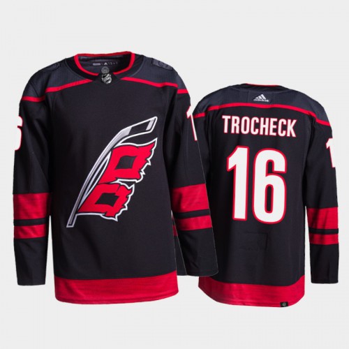Adidas Carolina Hurricanes #16 Vincent Trocheck Men's 2021-22 Alternate Authentic Jersey - Black Men's