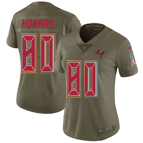 Tampa Bay Buccaneers #80 O. J. Howard Olive Women's Stitched Limited 2017 Salute to Service Jersey Womens