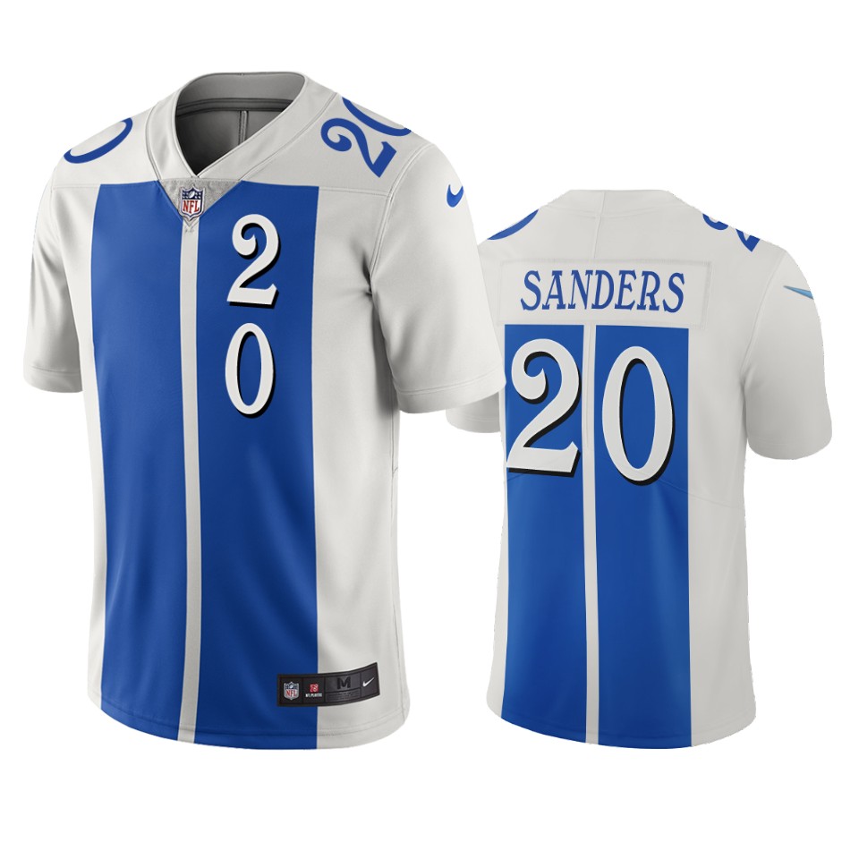 Detroit Lions #20 Barry Sanders White Blue Vapor Limited City Edition Jersey