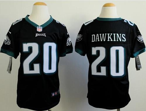 Eagles #20 Brian Dawkins Black Alternate Youth Stitched Elite Jersey