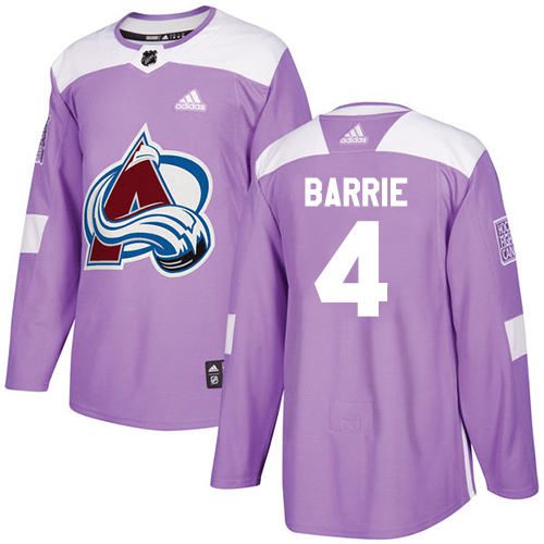 Adidas Colorado Avalanche #4 Tyson Barrie Purple Authentic Fights Cancer Stitched Youth Jersey Youth