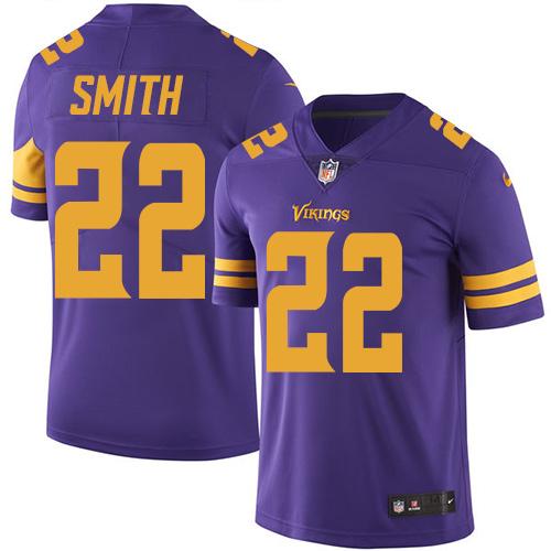 Vikings #22 Harrison Smith Purple Youth Stitched Limited Rush Jersey