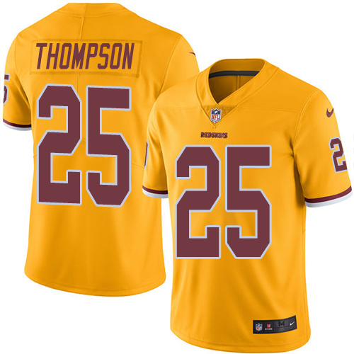 Washington Commanders #25 Chris Thompson Gold Men's Stitched Limited Rush Jersey Men's