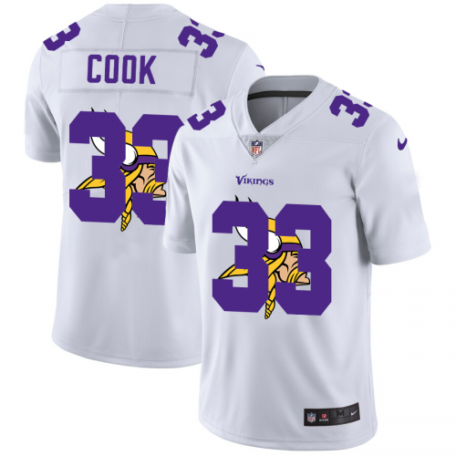Minnesota Minnesota Vikings #33 Dalvin Cook White Men's Team Logo Dual Overlap Limited Jersey Men's