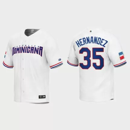 Teoscar Hernandez Dominican Republic Baseball 2023 World Baseball Classic Replica Jersey – White